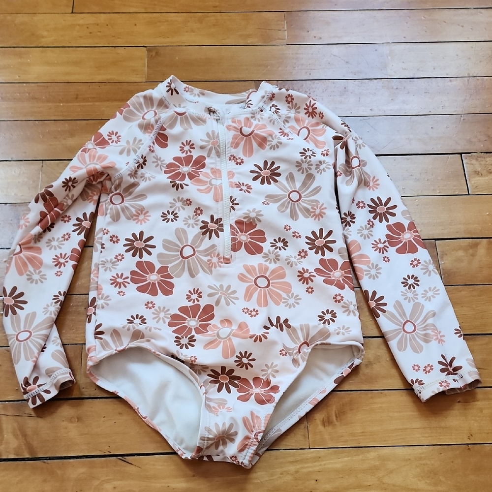 Floral Long Sleeve Kids Swimsuit Little Co. Lauren Conrad Girls 5T